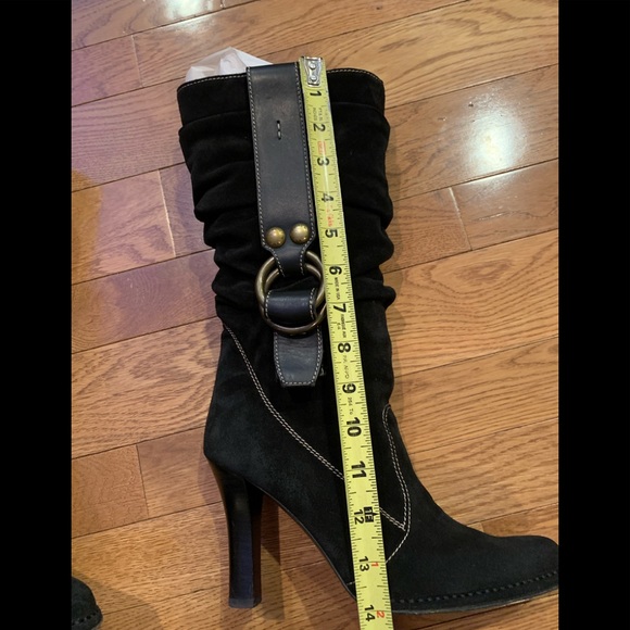 Coach  “Noreen" Black suede slouch boots size 7 B - Picture 5 of 11